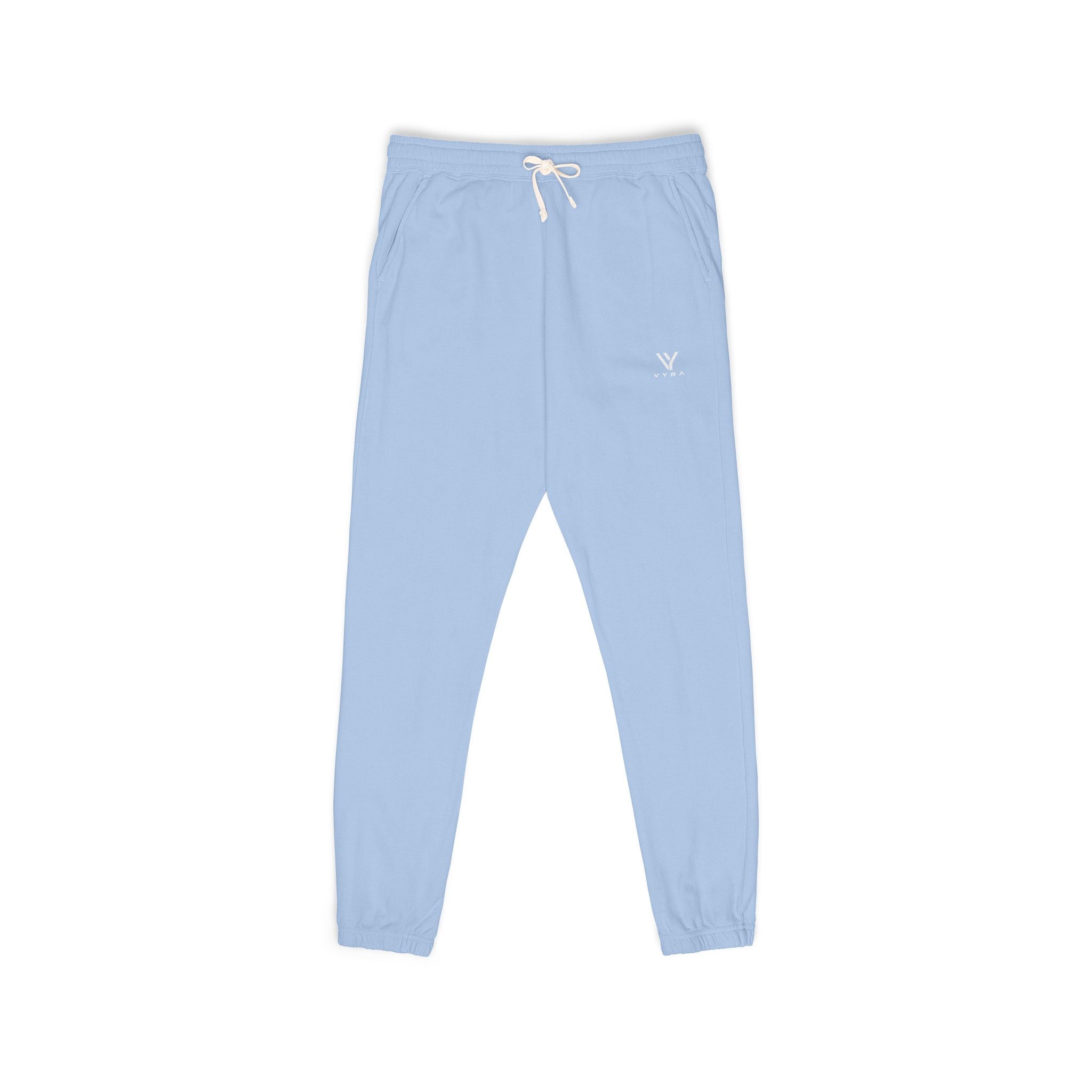 Minimal Logo Sweatpants — Garment-Dyed Fleece Joggers