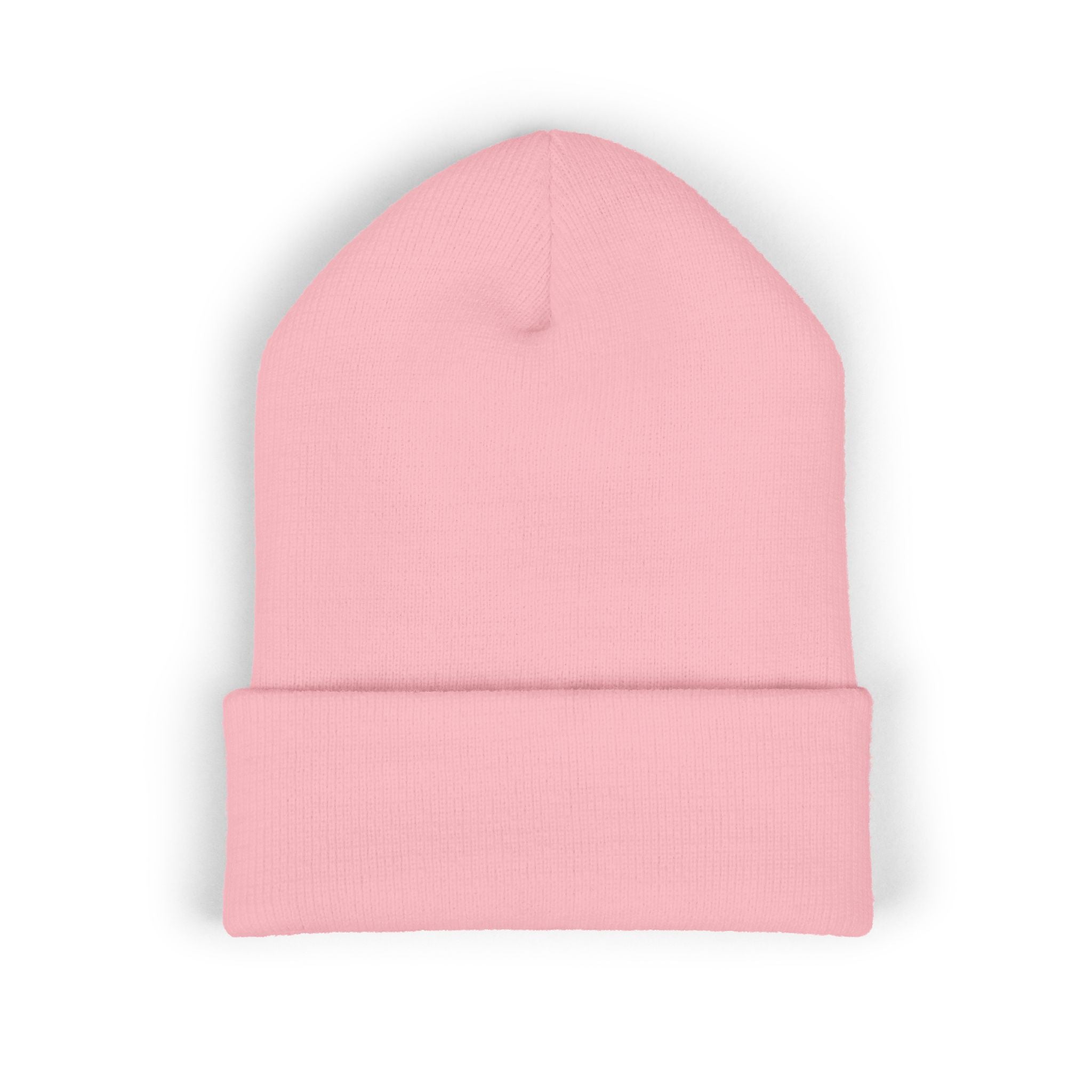 Embroidered 'VYRA' Cuffed Beanie — Gothic Logo Knit Hat