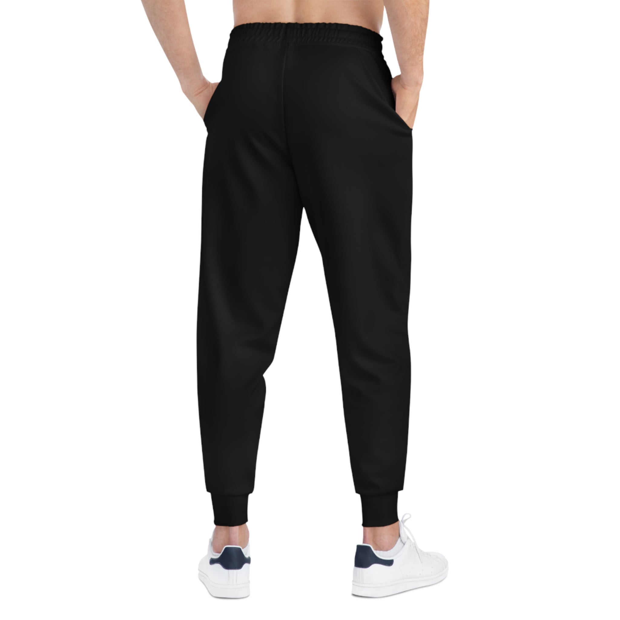 Vyra Athletic Joggers — Minimal Logo Black Sweatpants for Gym & Streetwear