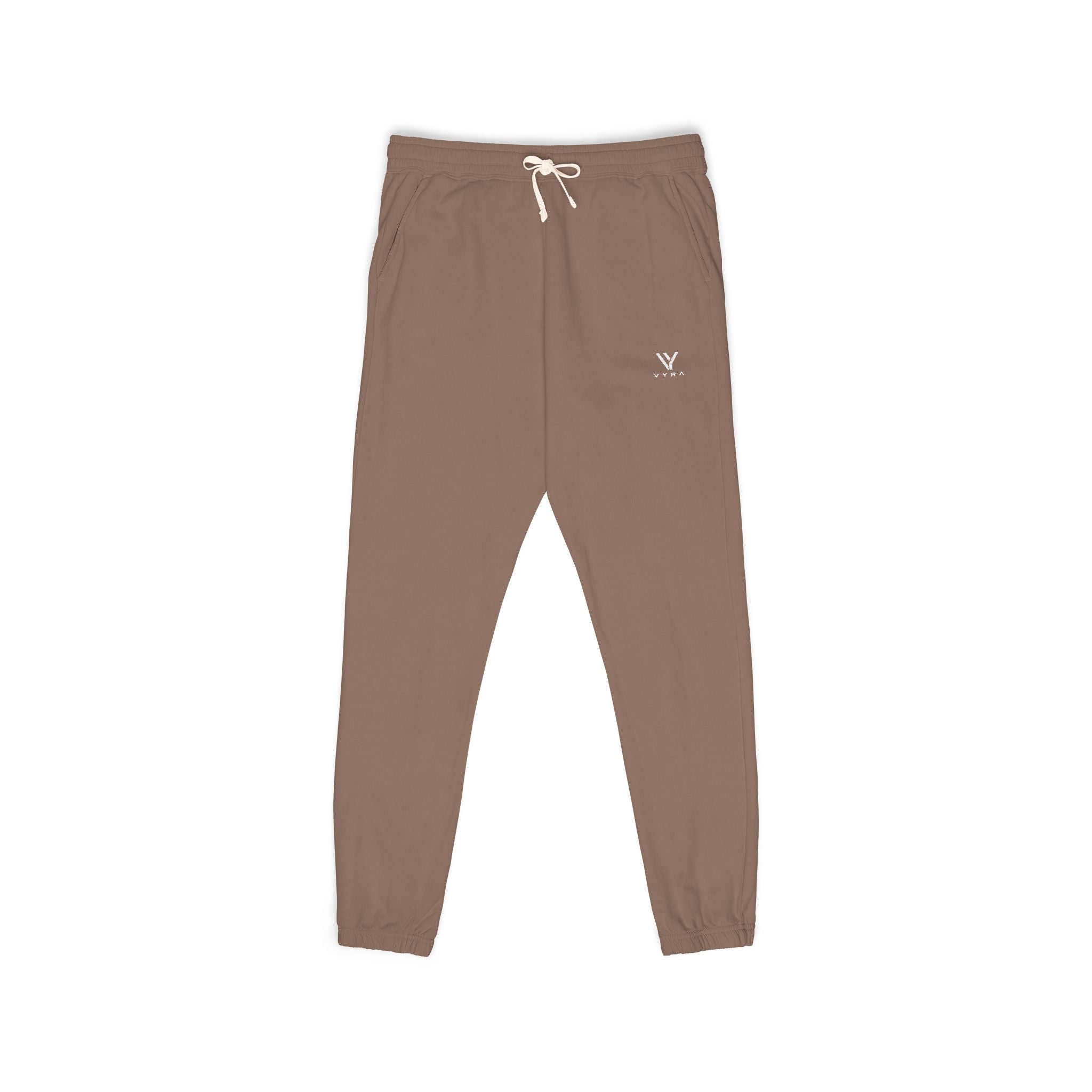 Minimal Logo Sweatpants — Garment-Dyed Fleece Joggers