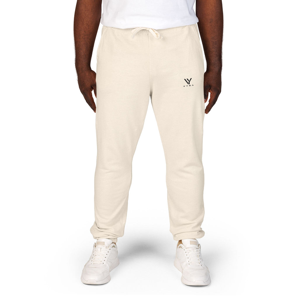 Minimal Logo Sweatpants — Garment-Dyed Fleece Joggers