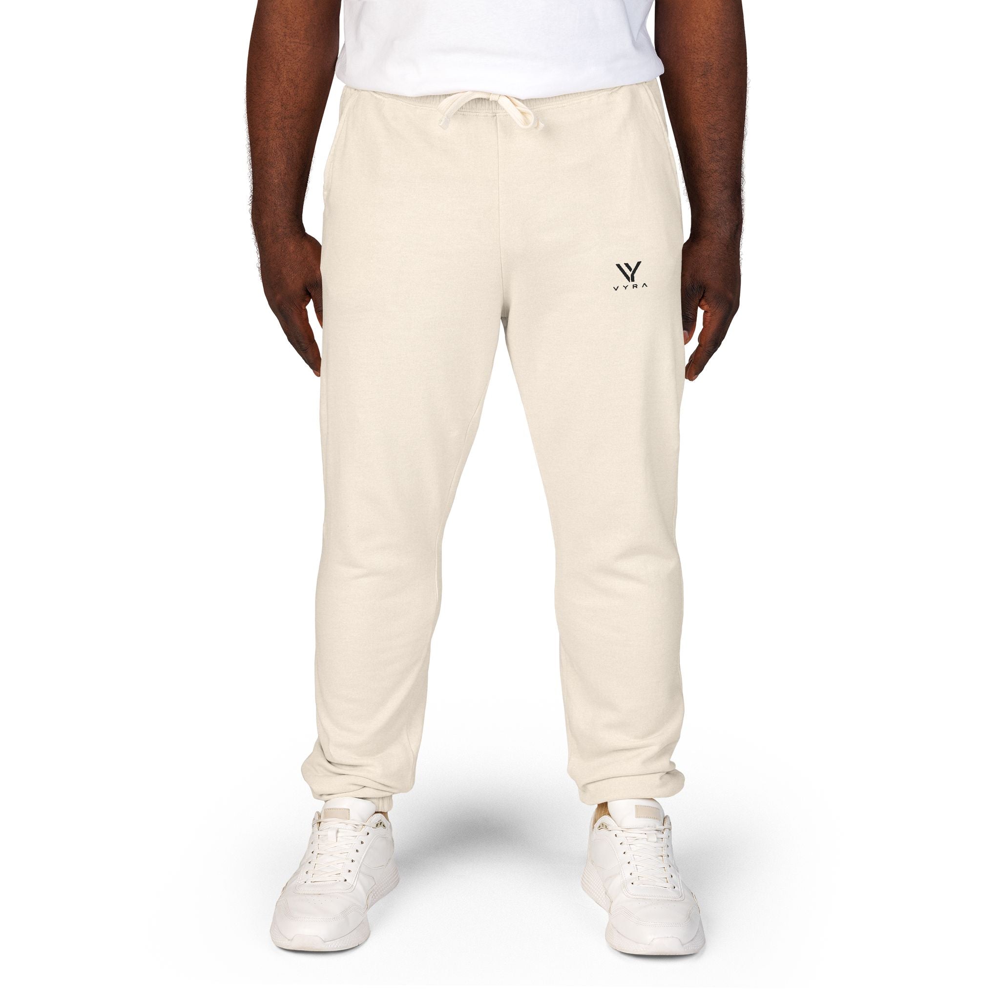 Minimal Logo Sweatpants — Garment-Dyed Fleece Joggers