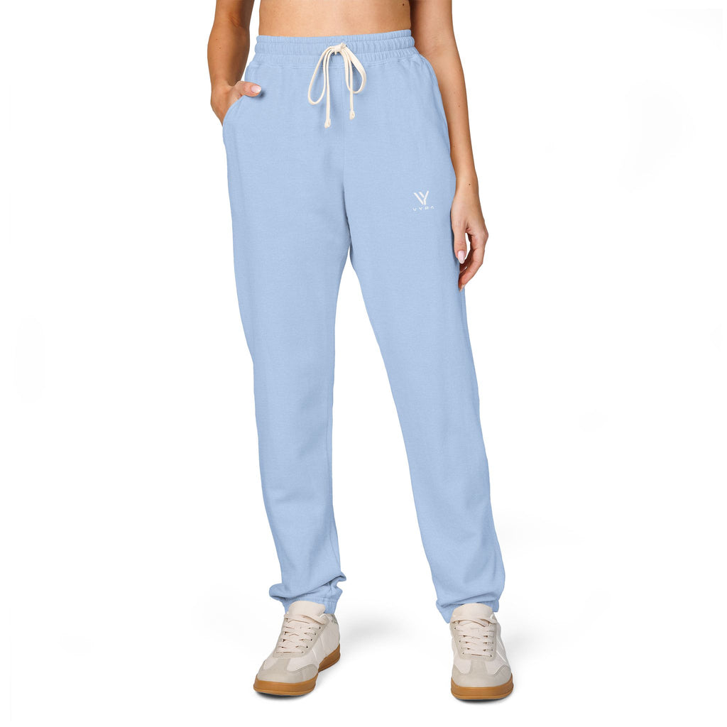 Minimal Logo Sweatpants — Garment-Dyed Fleece Joggers