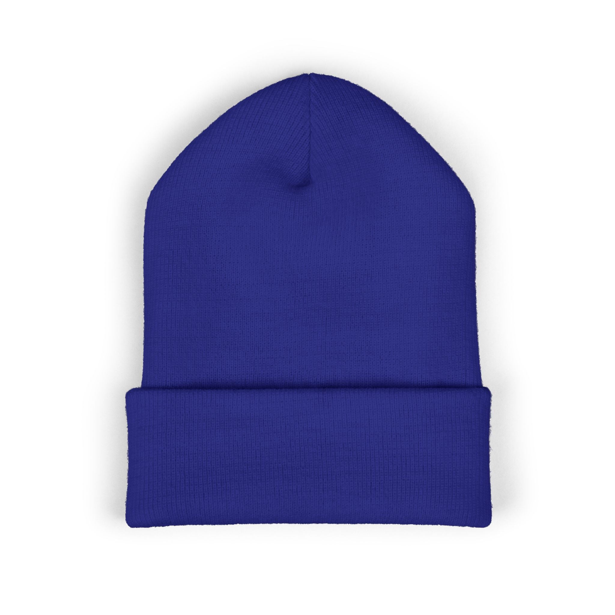 Embroidered 'VYRA' Cuffed Beanie — Gothic Logo Knit Hat