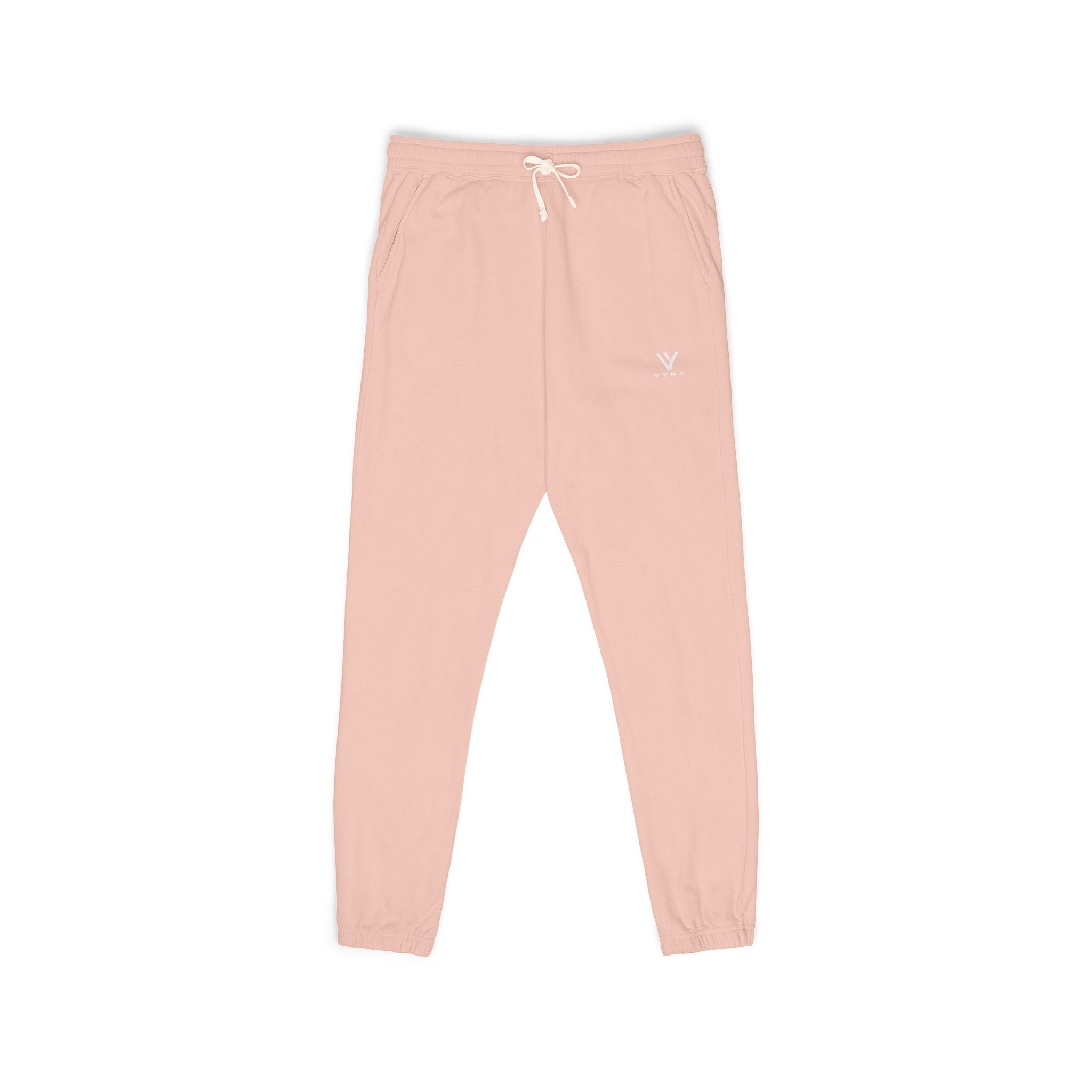 Minimal Logo Sweatpants — Garment-Dyed Fleece Joggers