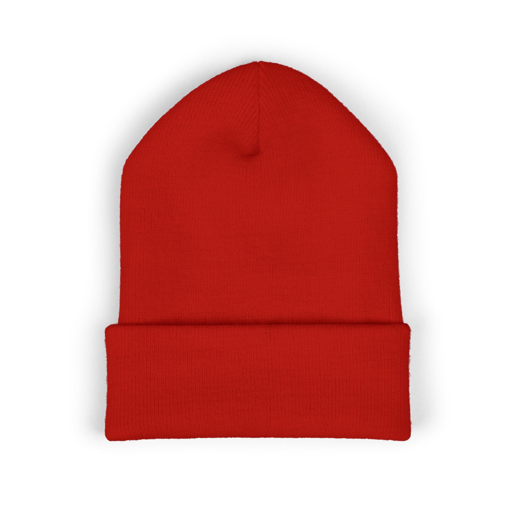 Embroidered 'VYRA' Cuffed Beanie — Gothic Logo Knit Hat
