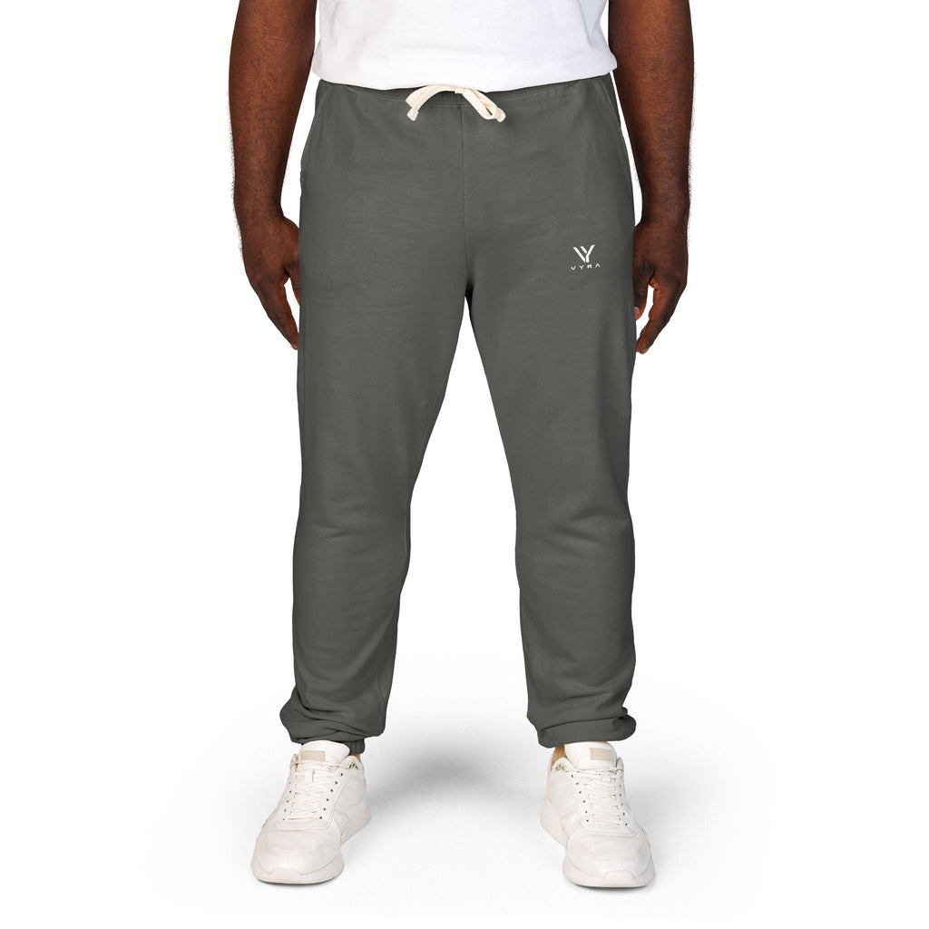 Minimal Logo Sweatpants — Garment-Dyed Fleece Joggers
