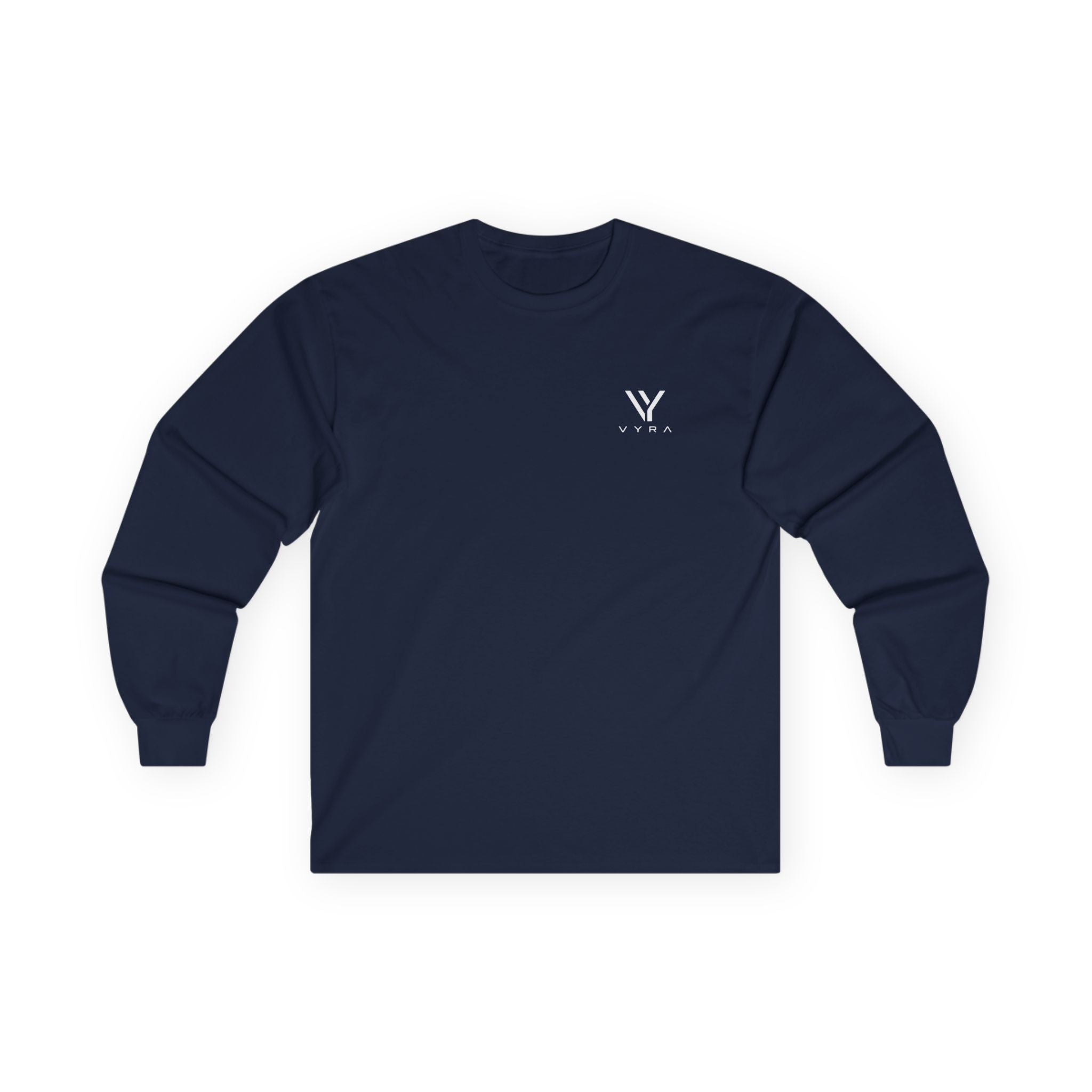 Minimal Logo Long Sleeve Tee — Soft Cotton Sweatshirt-Inspired Comfort