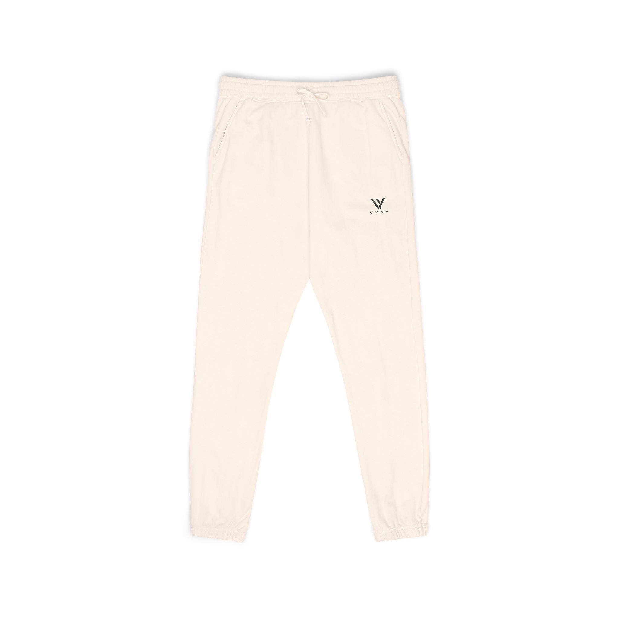 Minimal Logo Sweatpants — Garment-Dyed Fleece Joggers