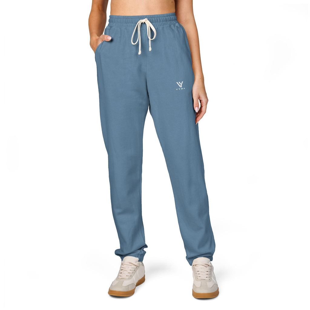 Minimal Logo Sweatpants — Garment-Dyed Fleece Joggers