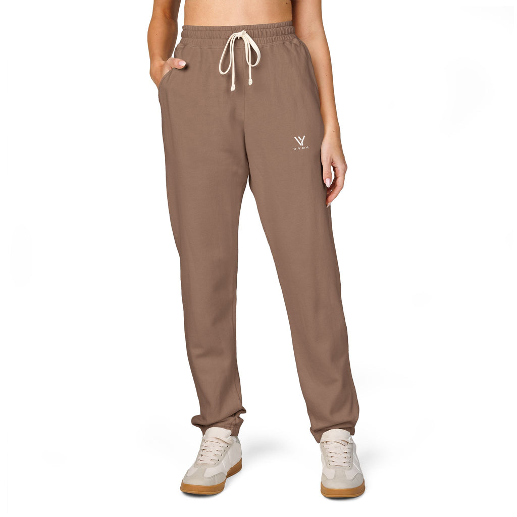 Minimal Logo Sweatpants — Garment-Dyed Fleece Joggers